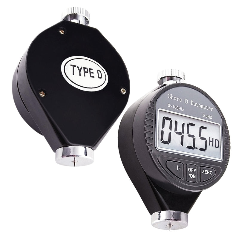 Shore D Rubber Hardness Meter, Digital Hardness Tester 0-100HD Hardness Durometer Tester with Large LCD Display Durometer Scale for Rubber, Tire, Plastic, Thermal Plastic, Flooring, and Bowling Ball