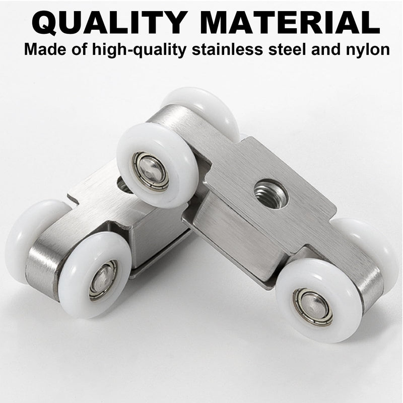 2pcs 4-Wheel Stainless Stee Hanging Wheel Suitable fo Sliding Doors in Halls and Kitchen cabinets wadrobe Sliding Door