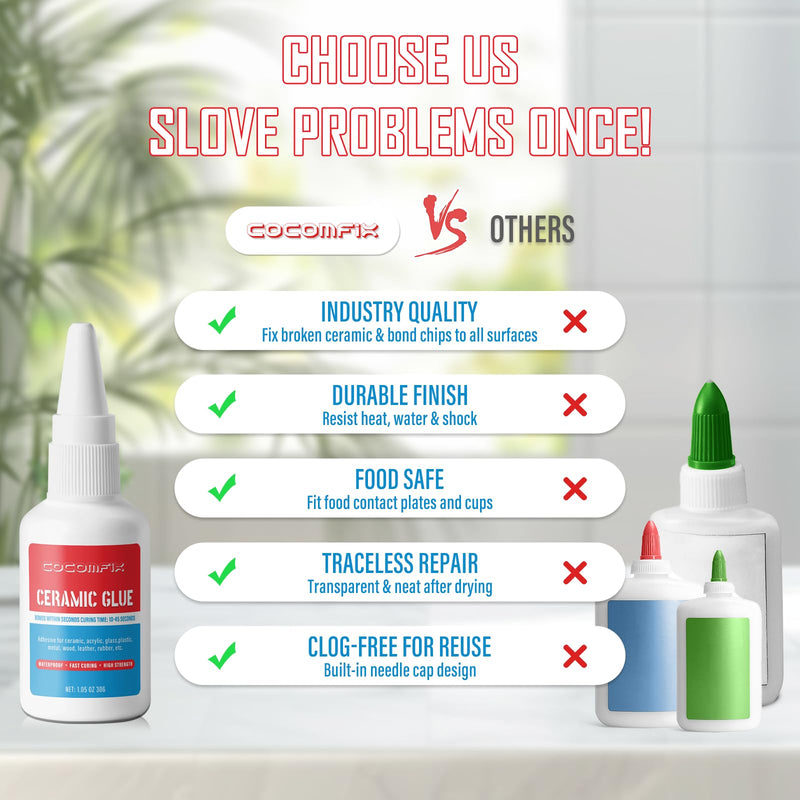 Ultimate Ceramic Glue, Proper for Ceramic & Porcelain Repair, 30g – Waterproof, High Temperature Resistant and Food Grade Material. 1pack