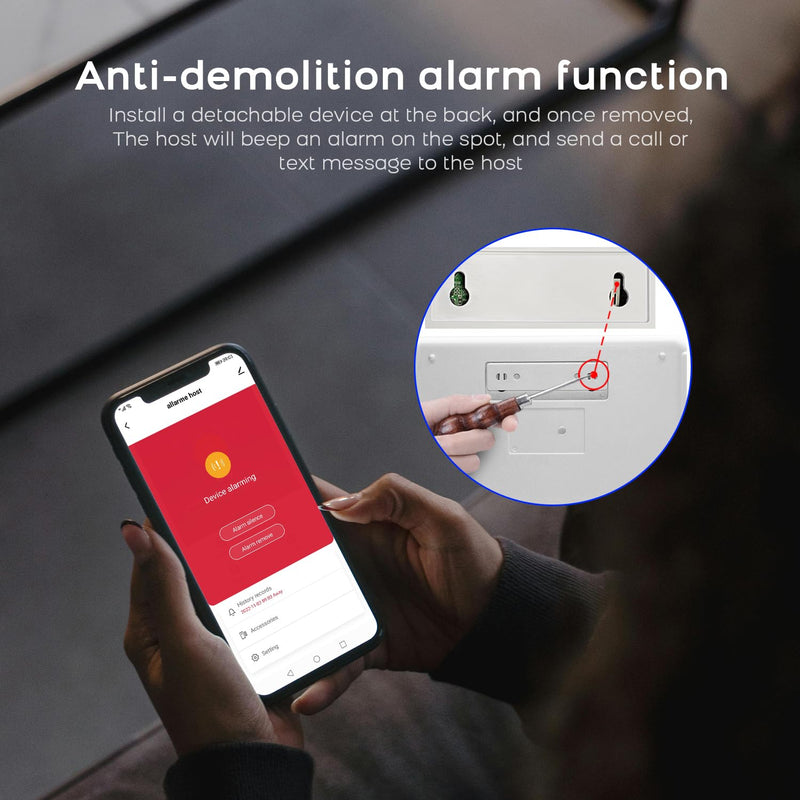 PGST WiFi Home Alarm System,2.4" Colorful Screen Home Security System,8 Pieces Wireless Burglar Door Alarm Kits,Motion Detectors,Siren,4G SMS/Phone Tuya APP Instant Alerts for Home,Villa,Apartment 8 PIECE KITS