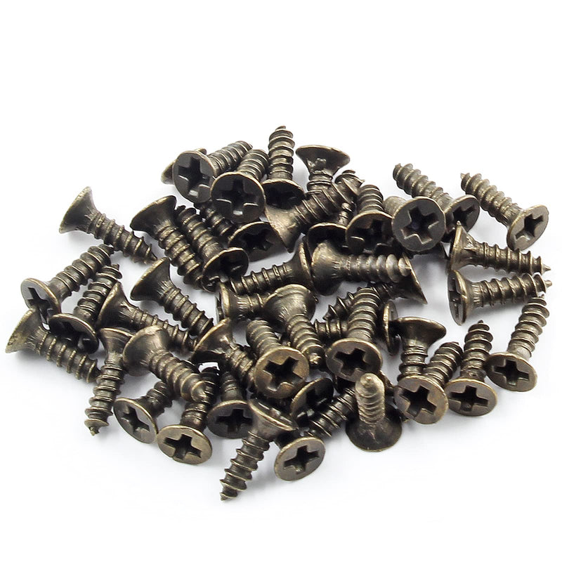 10Pcs Swing Arm Right Latch Hook Hasp, Wooden Jewelry Box Decorative Horn Lock for Jewelry Storage Box, Bronze 10