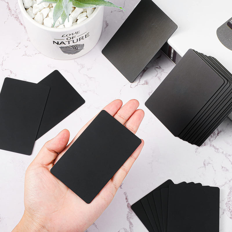 20 Pieces Metal Business Cards Anodized 0.8 mm Thick Aluminum Blanks 3.4 x 2.1 Inch Printable Metal Business Card for Custom Pattern 20
