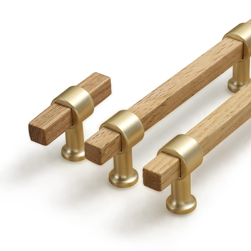 （4 Pack 3-3/4 Inch Hole Center Rovere Wooden Drawer Pulls Beech Wood Drawer Handles Wood Hardware for Cabinets Dressers Wood Cabinet knobs Wooden knobs for cabinets and Drawers 4 Log-96mm