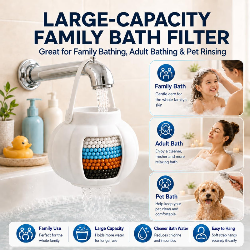 BBLIFE Bathtub Water Filter with NSF-Certified Calcium Sulfite Media White