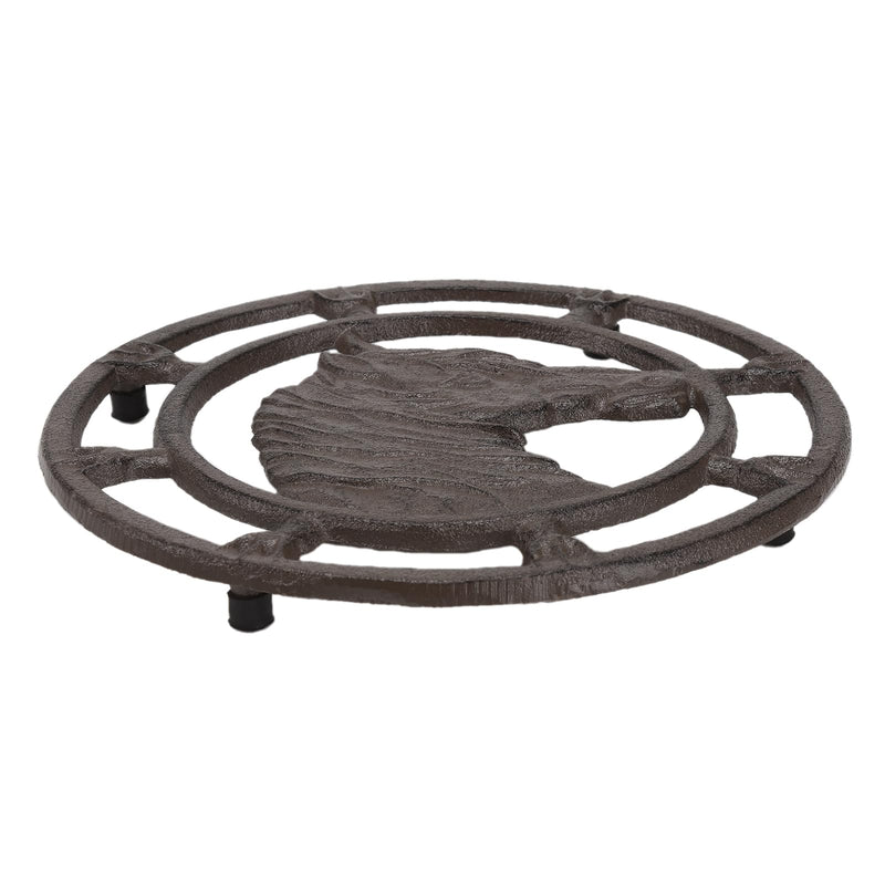 BRASSTAR Cast Iron Horse Head Shape Trivet for Hot Pans, Teapot, Dish, on Kitchen Countertop Dinning Room Farmhouse Decoration TQGJPT1205 1