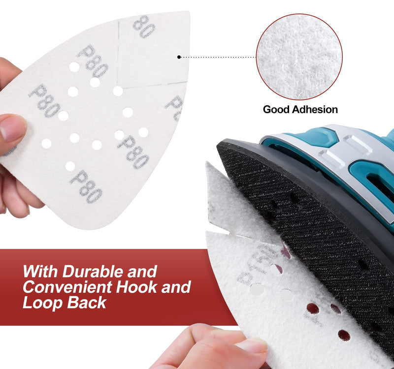 S SATC Mouse Detail Sander Sandpaper 50 PCS Mouse Sanding Pads 12 Hole Mouse Sandpaper Assorted 60/80/120/150/220 Grits 50 PCS 12 Hole 60/80/120/150/220 Grits Mouse Sandpaper