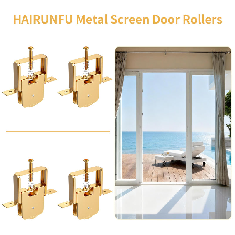 4-Pack Premium All-Metal Sliding Screen Door Rollers for B 691 & B 695, Spring-Loaded Design, Smooth Quiet Glide with 1" Steel Ball Bearing, Fits Top & Bottom Tracks 4-Pack