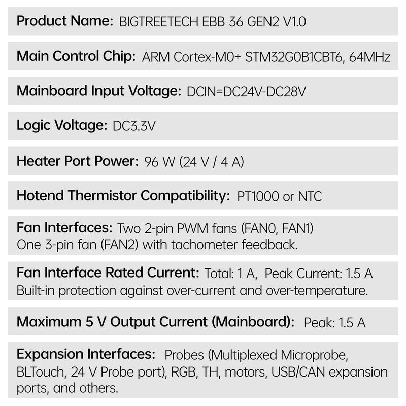 BIGTREETECH EBB 36 GEN2 Extruder Breakout Adapter Board Support CAN & USB Communication for Nema14 36mm Stepper Motor EBB36 GEN2