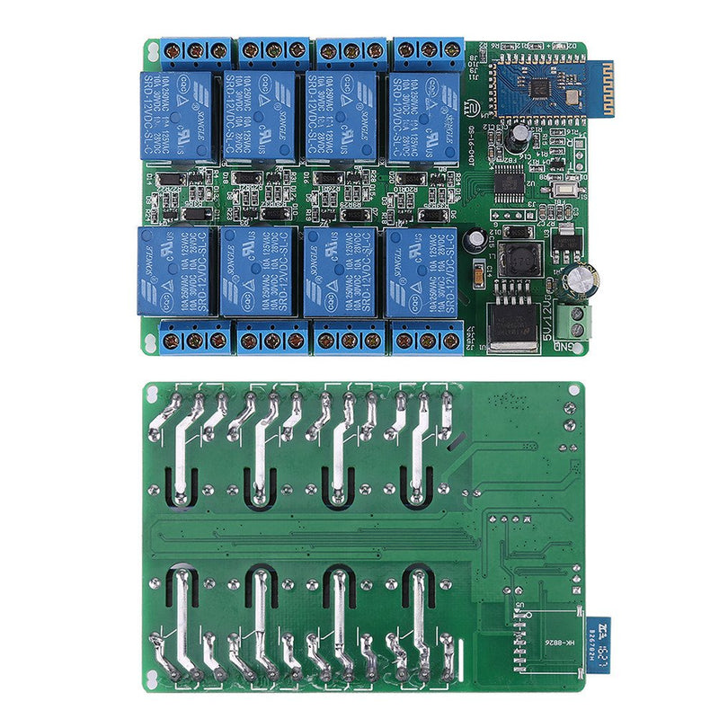 8 Channel Bluetooth 4.0 Relay Module Board Android Mobile Phone App Wireless Remote Control Relay Switch for Android Smart Home DC 12V