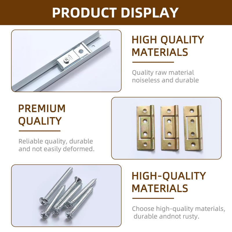 Bifold Door Hardware Kit, 24-Inch One-Piece Track for Light Doors (1” to 1-3/8”), Easy Closet & Cabinet Door Repair/Replacement