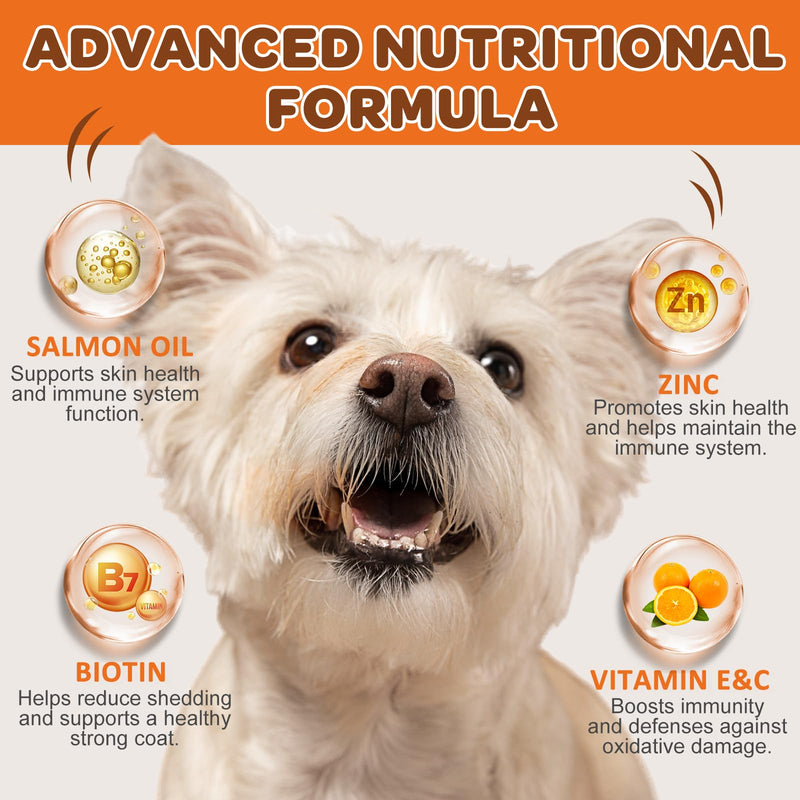 Skin and Coat Supplement for Dogs, Dog Allergy Relief Freeze Dried Chews - 120 Chews