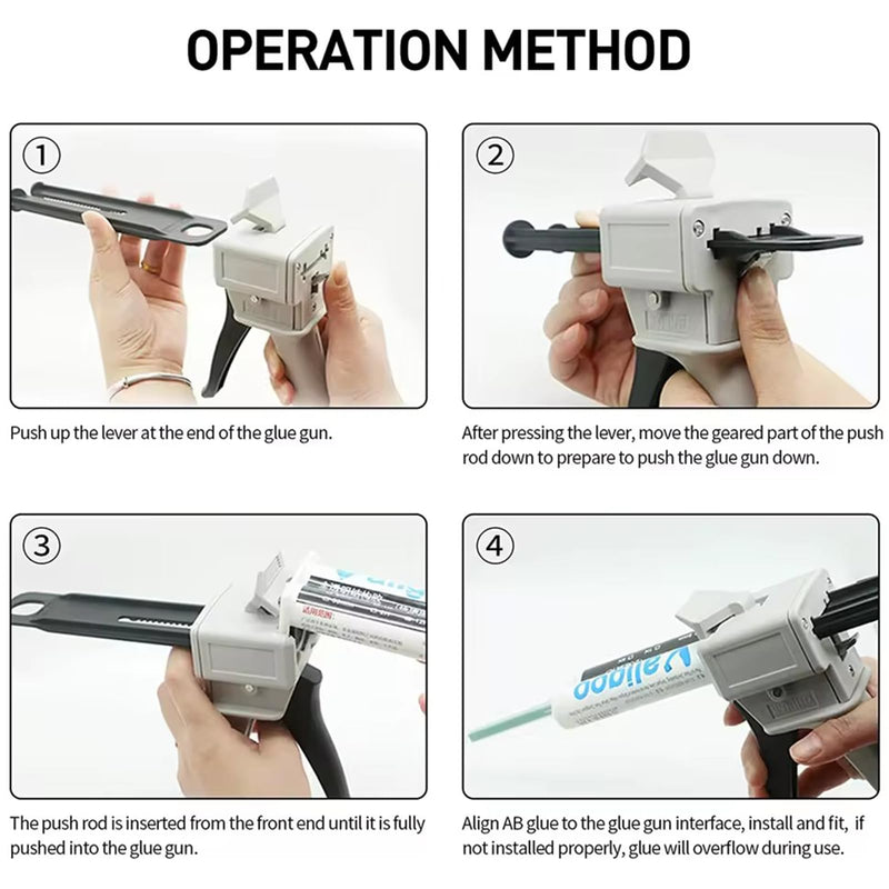 1:1 AB glue gun epoxy resin glue gun 50ml 1:1 manual dispensing gun AB two-component sealant applicator dispensing gun kit