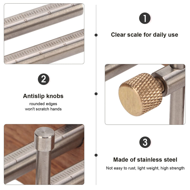 Adjustable Mortise Gauge, Woodworking Marking Gauge, Dual Rod Draw Line Stainless Steel Mortise Gauge for Metal Wood Ceramic Tile, Approx 0-130mm
