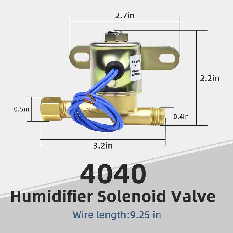 Humidifier Water Solenoid Valve 4040 Replacement Humidifier Valve 0.25 inches