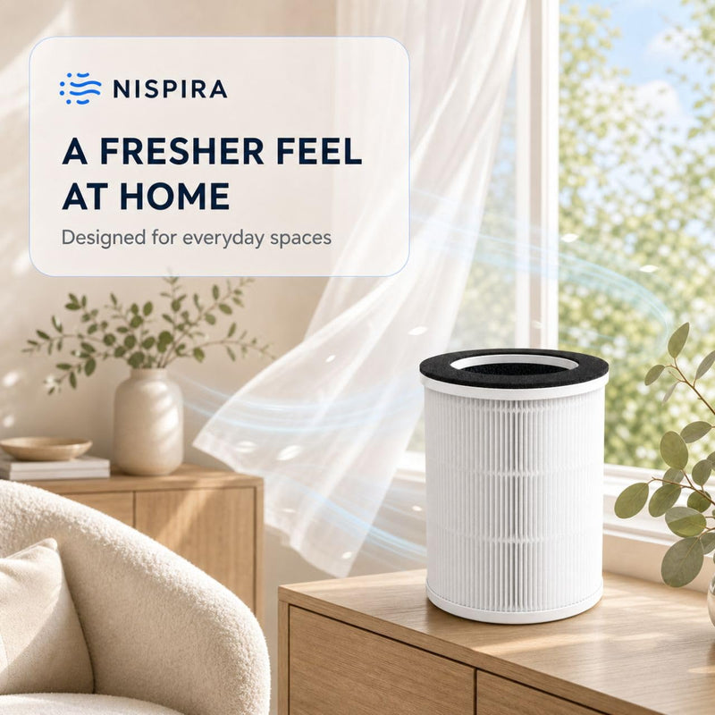 Nispira AP206 KJ100 3-in-1 HEPA Replacement Filter Compatible with AIRFIRE, FRESHDEW AP9081 Air Purifier, 2 Pack