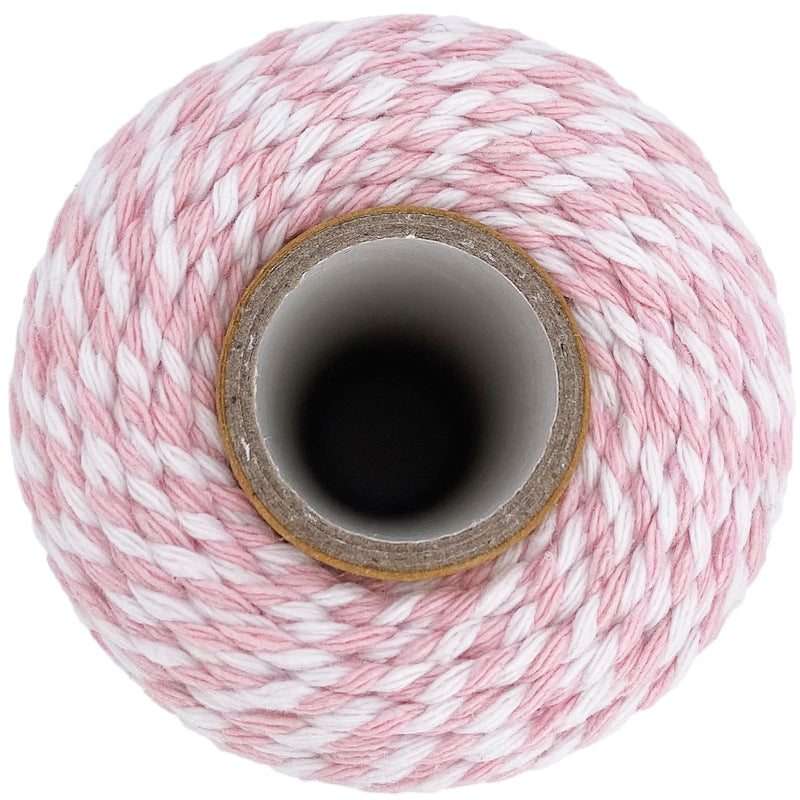 Cotton Twine Pink and White Baker String 2mm Thick 328 Feet Christmas Twine for Gift Wrapping DIY Crafts Home Decoration Gardening 328ft