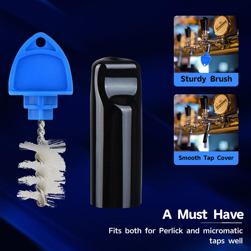 Beer Tap Plug Brush 18 Pack for Draft Beer Faucet Cap Plugs Cleaning Keg Tap Rubber Stopper Plug Cover Beer Keg Tap Plugs 16pcs Faucet Plug+2pcs Tap Cover