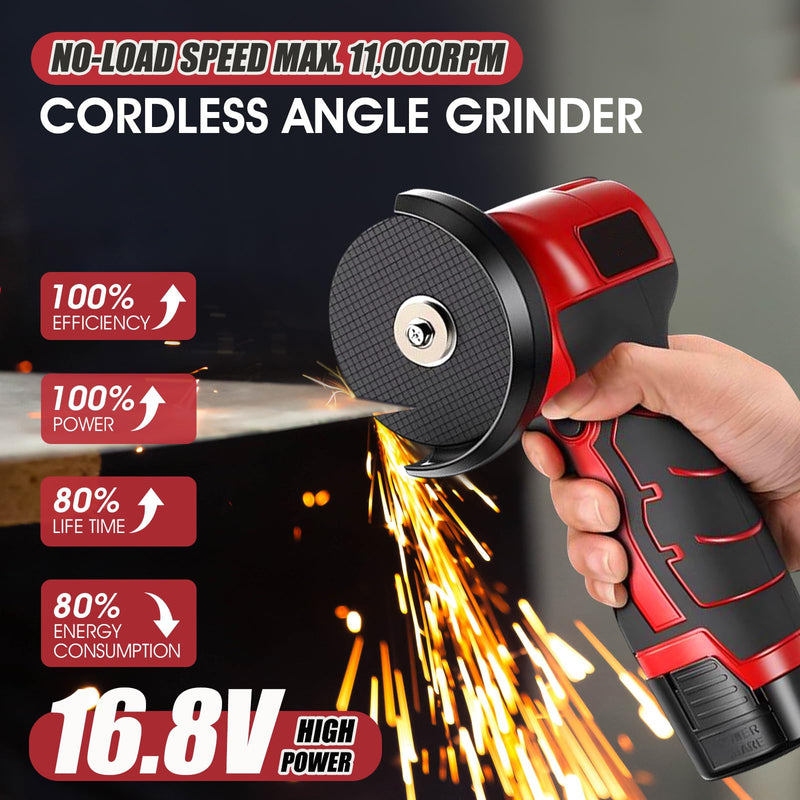 Cordless Angle Grinder kit 19500 RPM, 3 inch Mini Electric Metal Grinding