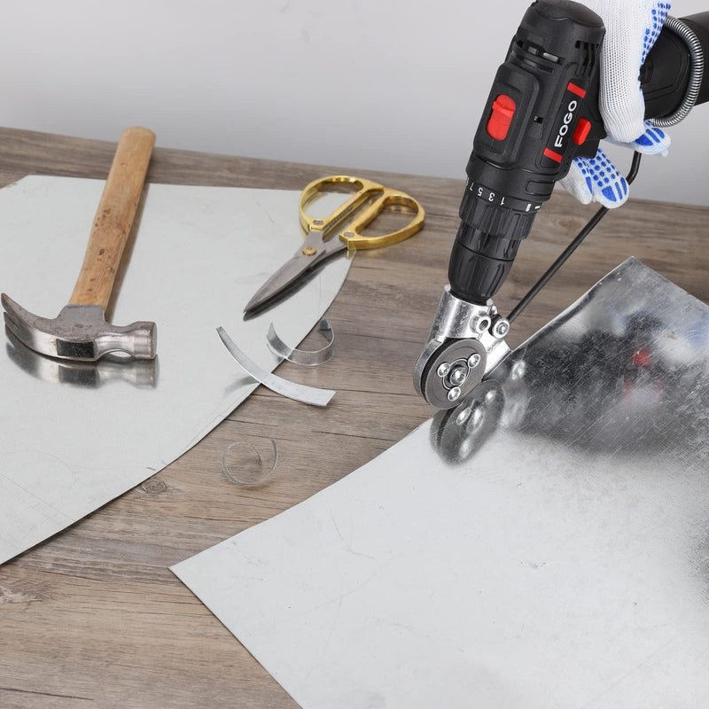 Upgraded Electric Drill Plate Cutter, New Metal Nibbler Drill Cutter Attachment/Adapter, DIY Metal Drill Attachment, Sheet Metal Knife for Cutting Iron, White Sheet, Steel,Copper, Aluminum