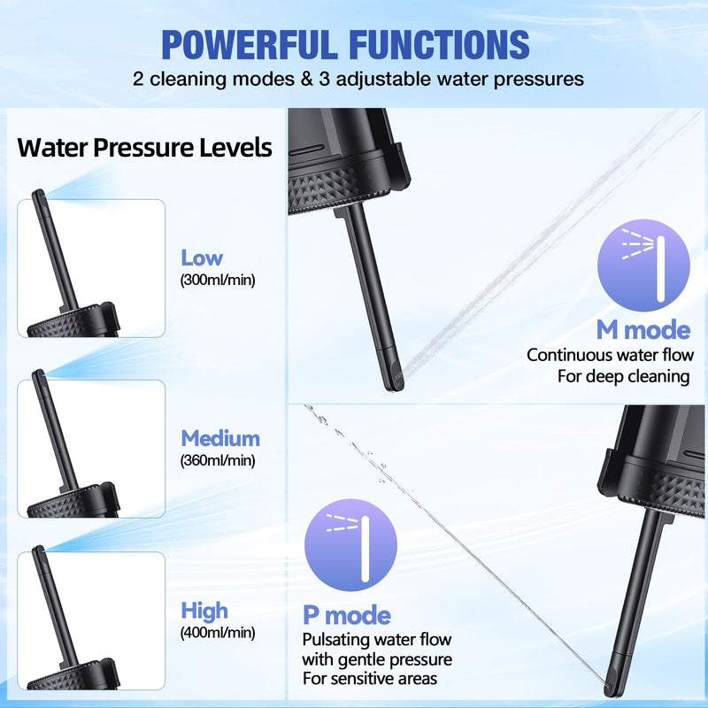 Portable Bidet for Travel, Rechargeable Electric Travel Bidet with LED Display, 3 Water Flow Modes, IPX7 Waterproof, USB-C Personal Hygiene Device for Women, Men & Babies