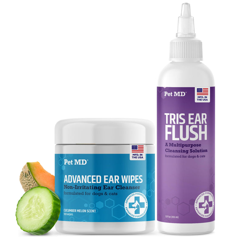 Pet MD Advanced Ear Wipes & Tris Ear Flush