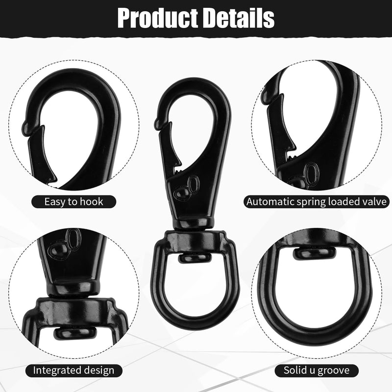 Stainless Steel Swivel Eye Snap Hook, 5 Pack (2.7 Inch) Heavy Duty Flag Clips for Flagpole Rope, Diving Clips Spring Hooks for Bird Feeders, Pet Chains, Dog Tie-Out Cable, Keychains 2.7-Inch