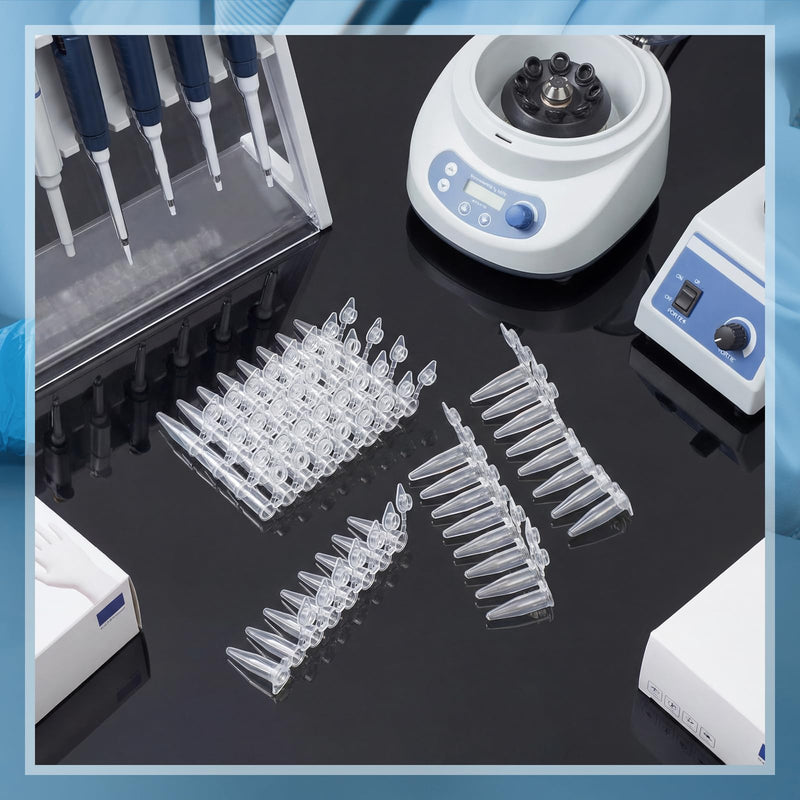 LemonRoad 125 Strips 0.2 ml PCR Tubes with Shingled Flat Caps PCR Reaction Microcentrifuge Tube