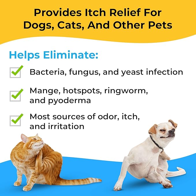 Advanced+ Medicated Antibacterial & Antifungal Wipe For Dogs & Cats – Contains Ketoconazole & Chlorhexidine - Dog Skin Yeast Infection Treatment - For Ringworm, Pyoderma, Bacteria & Fungus. 50 pads 1 x 50 Wipes
