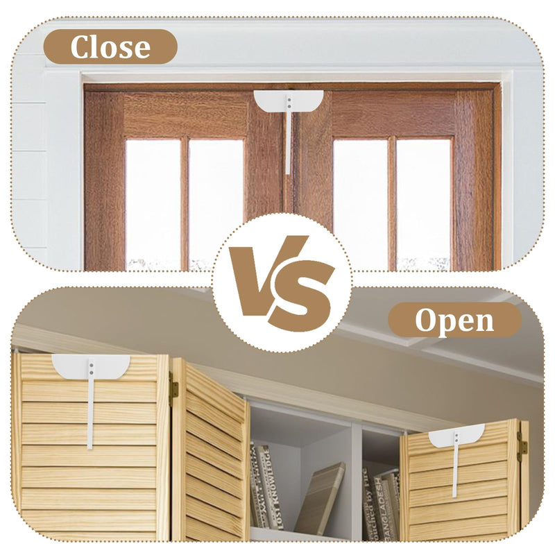 Bifold Door Lock- Metal Double Door Child Safety Locks Keep Toddler, Cats&Dogs Out of Pantry, Closets, Cabinets 2PC