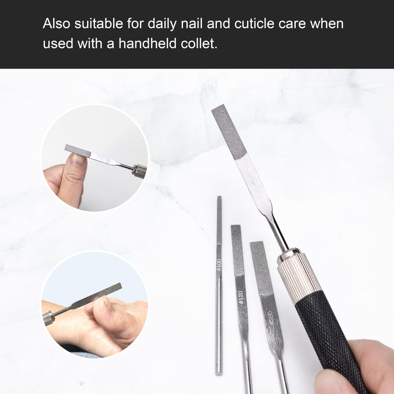 MIRACLE 12-Piece Diamond Taper File Set – Multi-Grit (120/200/400/600) – Precision Files for Metal, Glass, Ceramic, Nail – Fit Pneumatic, Electric & Ultrasonic Tools or Ø3mm Collet Handle