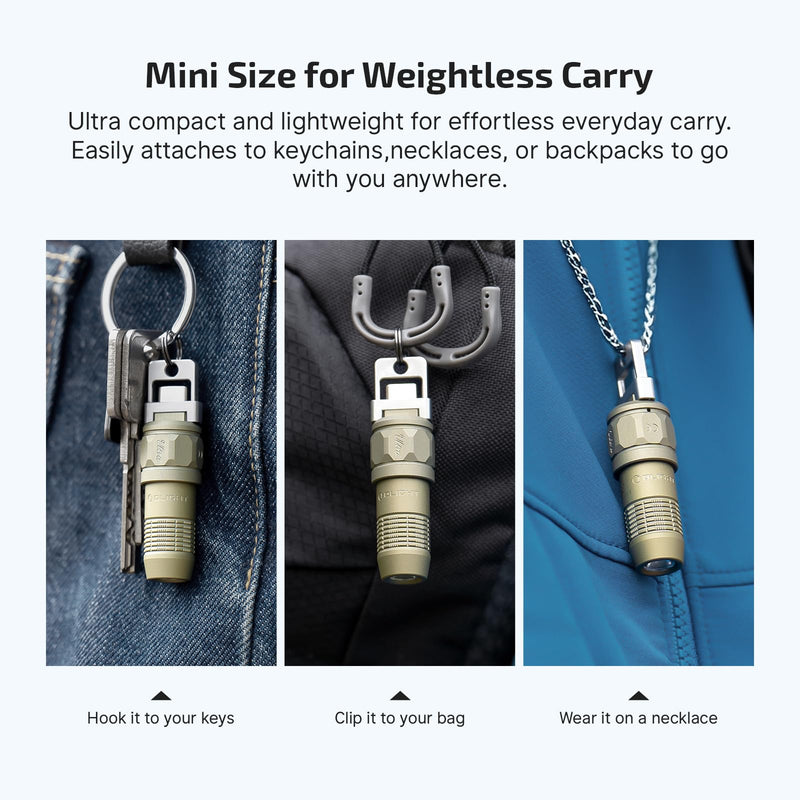 OLIGHT iUltra Rechargeable EDC Flashlight, 80 Lumens Mini LED Keychain Light, Easy take with Pocket or Attach to Keyring, Bag, for Everyday Carry and Emergencies (Olive-Green) Olive Green
