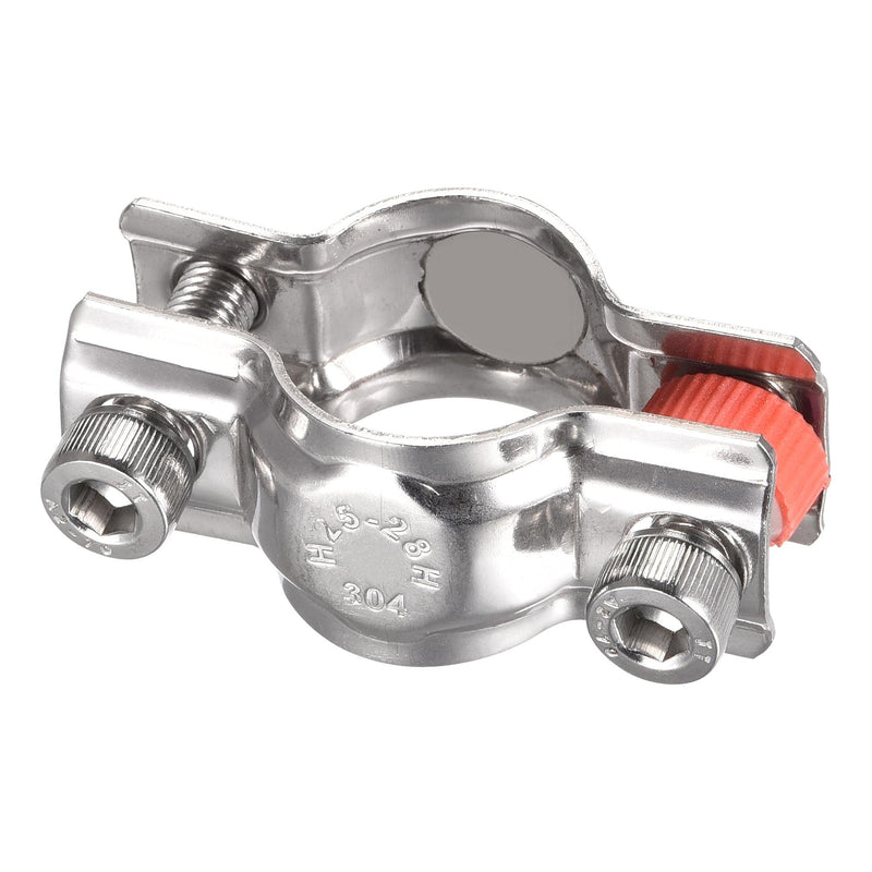 uxcell Wall Ceiling Mount Pipe Supports, 304 Stainless Steel Adjustable Pipe Bracket Clamp for 25-28mm Pipe 2pcs 25 - 28mm