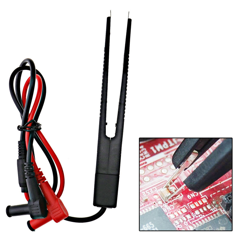 SMD Testing Tweezers Probe Test Pen Inductor Components Tweezers Clip Measure Compatible with Multimeter Tester
