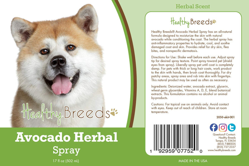 Healthy Breeds Akita Avocado Herbal Spray 17 oz