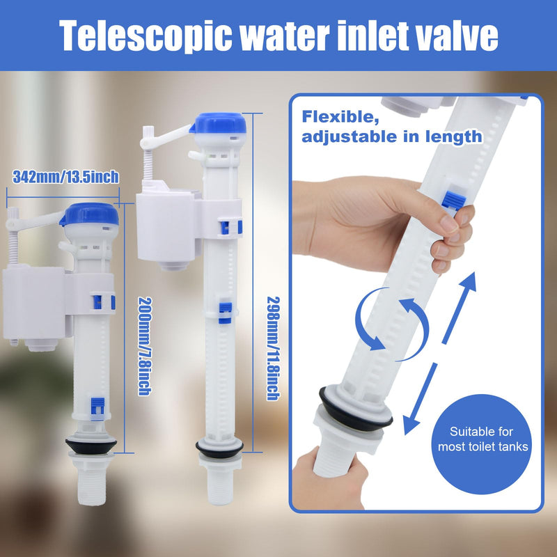 Toilet Fill Toilet Valve & Canister Flush Valve,Adjustable Height 7.68"-12",G1/2 Inlet with G7/8 Adapter,Compatible with Kohler GP1229656 AquaPiston,WC Tank Repair Parts White