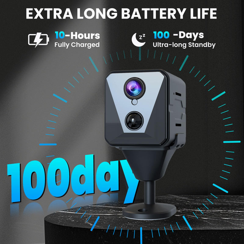 2025 Upgraded Spy Camera-Hidden Camera-4K HD WiFi Camera, Clear Night Vision, Wireless Security Camera, 100 Days Battery Life, Nanny Camera, Indoor Camera for Pet/Baby,AI Motion Detection