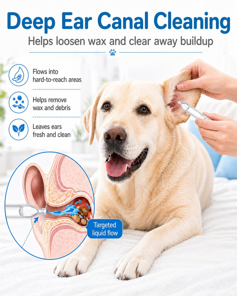 Dog Ear Cleaner Solution Ear Mite Treatment for Dogs Ear Wax Removal Drops - 10 Count