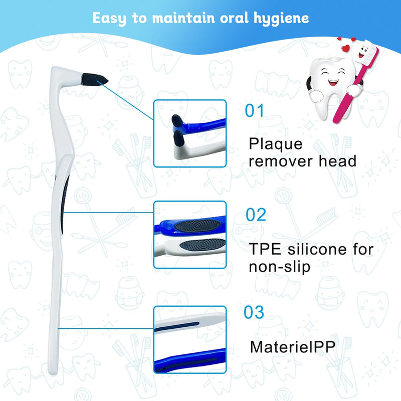 4-Pack Dental Tooth Stain Removers, Ergonomic Handle Design, Effective Plaque and Tartar Cleaning Tools for Adult Oral Care