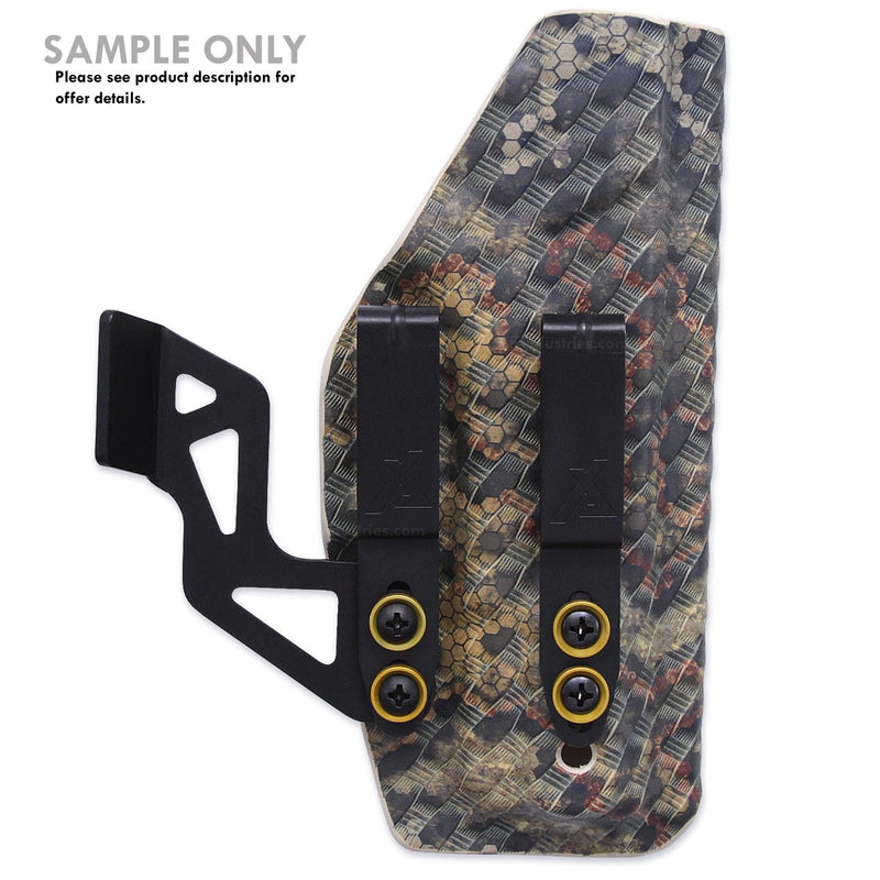 HolsterSmith Universal Metal Belt Clips for Holster Making - (ARC Series) - (Powder Coated Finish) - (Tactical Black) - (Fits Belt Sizes 1.50 & 1.75 Inches) (1.50 Inch) - (1 Pack) ARC 1 - (w/Mounting Hardware)