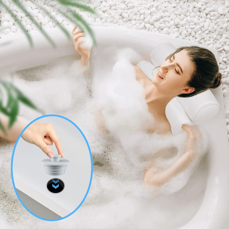 Bathtub Stopper 2pcs Sink Stopper Tub Plug Bathroom Shower Drain Plug Silicone Bathtub Drain Plug Tub Drain Stopper Washbasin Stopper Gray large+small