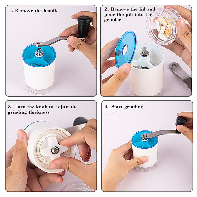 Pill Crusher, Pill Crusher fine Powder, Pill Crusher for Pets, Pill Grinder for Feeding Tube, Kids, Pets and Arthritis（ with 2 Pill Box）