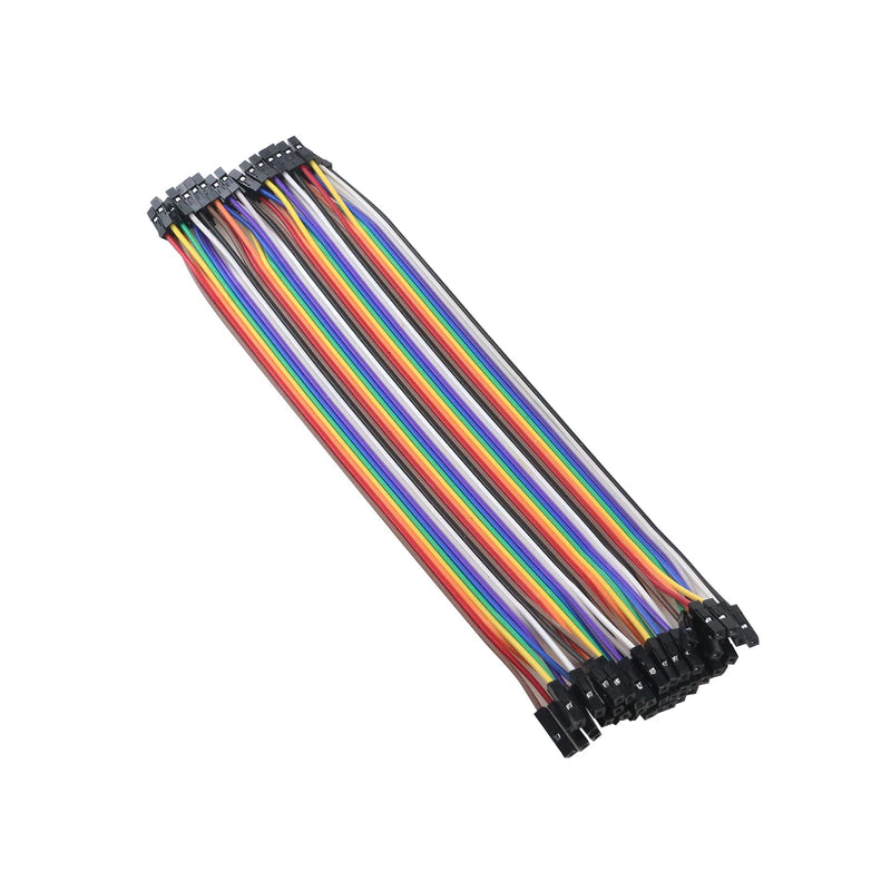Antrader 20CM 40Pin Multicolored Female to Female Jumper Wire for Raspberry Pi & Electronic Devices with 0.1-inch (2.54mm) Male Headers 20cm (F/F)