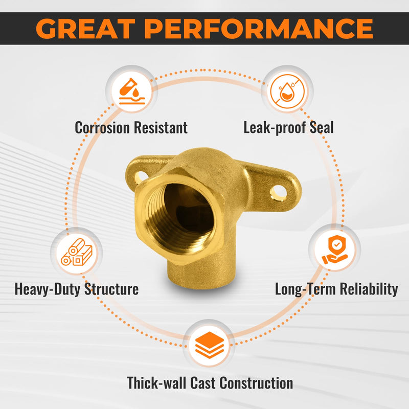 10PC HeSun 1/2" Copper Sweat x 1/2" FNPT Drop Ear Elbow(COPPER166-10) 10 1/2" Sweat x 1/2" Female