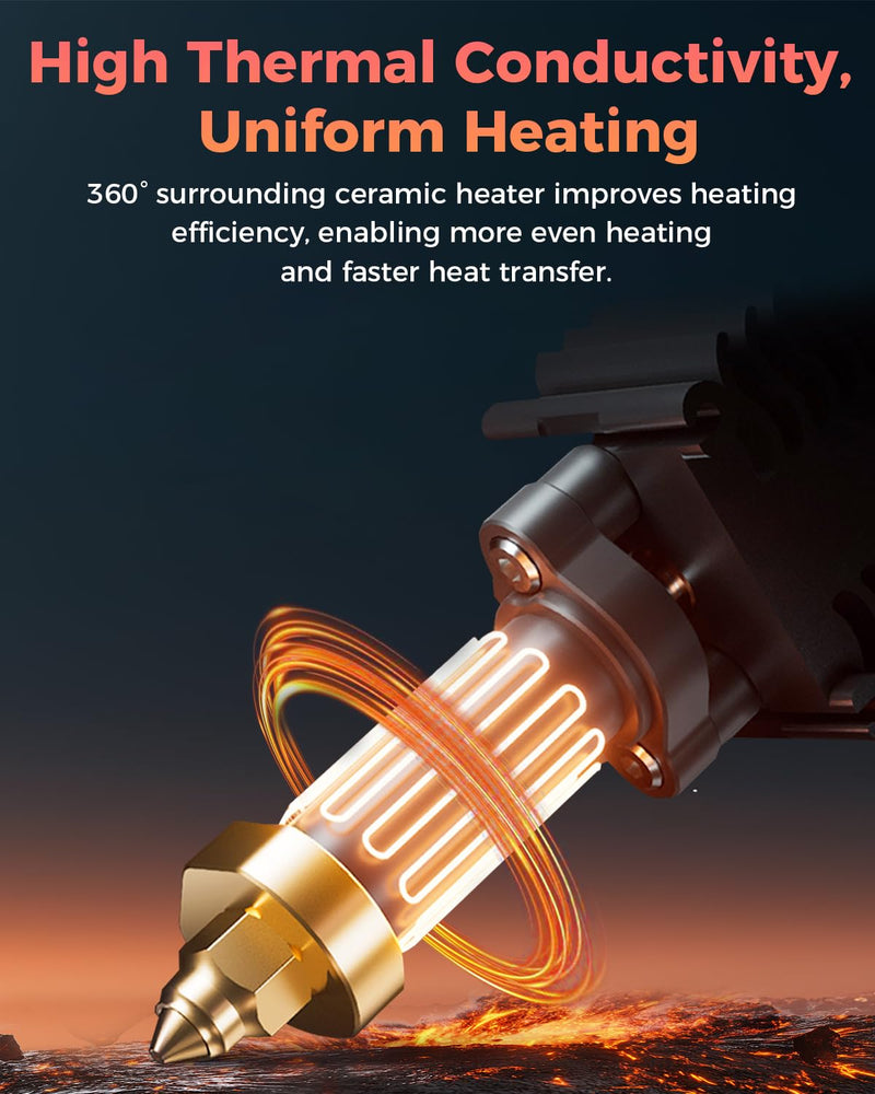 Creality Official Ender 5 Max Hotend, Support 700mm/s Fast Speed Printing and 300℃ High Temperature Printing, Innovative Multi-Channel Design Effectively Enhances Printing Efficiency