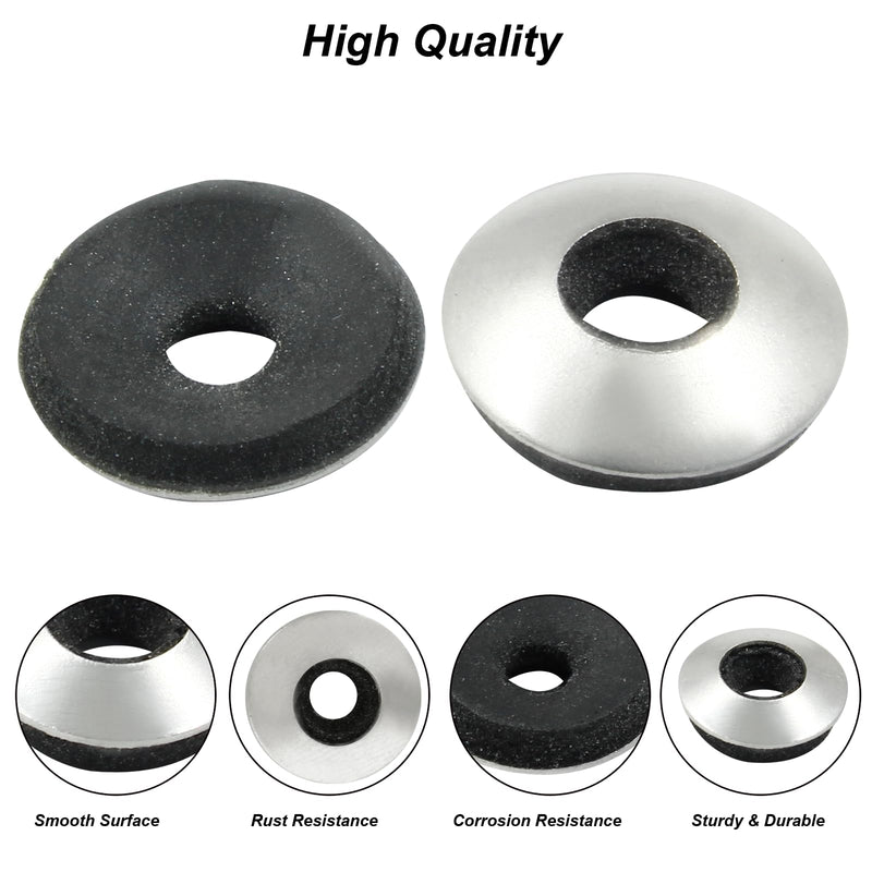 Biaungdo 120 Pcs #10 x 1/2" Neoprene Washers, Stainless Steel Neoprene EPDM Bonded Sealing Washers Rubber Washers Gasket Assortment Kit for Screws(M4.8 x 14mm) #10 x 1/2"