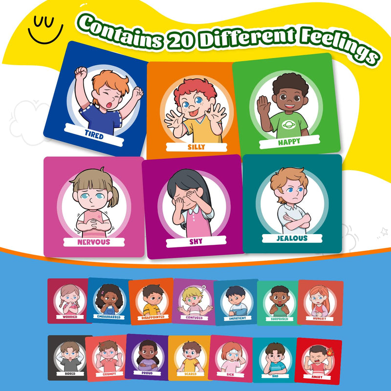 Torlam Feelings and Emotions Book for Kids, Calm Down Corner Supplies, Social Emotional Flipbook Mood Feelings Chart, Toddlers Autism Learning/ADHD Tools for Classroom Preschool Kindergarten