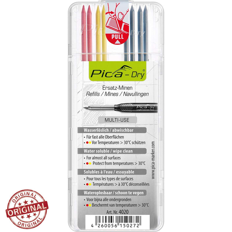 Pica 55010 Marker Pen Set for Carpenters, Carpenter's Pencil - for Wood, Metal, Ceramic, Glass, etc. - with Bag