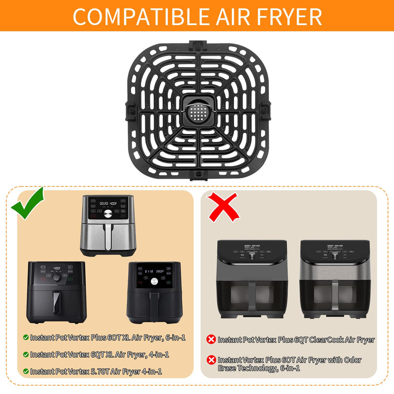 Air Fryer Replacement Tray for Instant Pot Vortex 6 in 1 6 QT Gourmia GAF685 GAF735 6 QT Air Fryer, Original Air Fryer Accessories Grill Pan Plate Crisper Plate Rack Parts,Dishwasher Safe