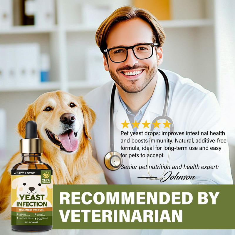 Yeast Infection Treatment for Dogs, Dog Ear Infection Treatment with Natural Ingredients, Gentle Care, Improves Skin Problems, Relief Drop for Itchy Skin for Dogs & Cats, 60ML