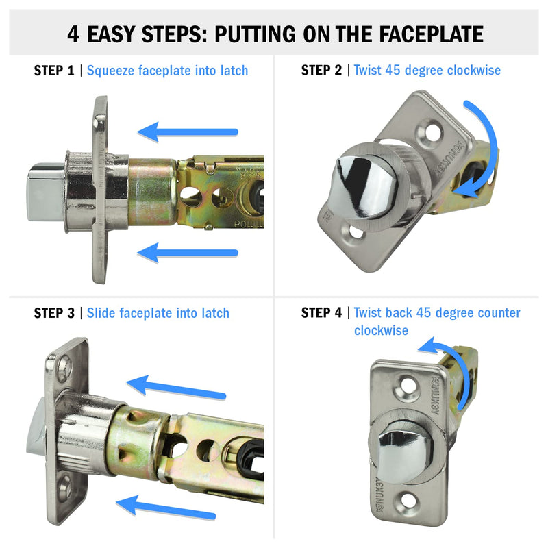 Nuk3y Thor Series Lever Door Handle Slim Round Modern Contemporary Lever Set (Entry & Deadbolt Combo [Keyed Alike], Satin Nickel) Entry & Deadbolt Combo [Keyed Alike]